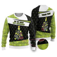 Personalized Tennis Christmas Ugly Christmas Sweater Ho Ho Hold My Racquet - Wonder Print Shop