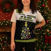 Personalized Tennis Christmas Christmas Knitted V-Neck Vest Ho Ho Hold My Racquet - Wonder Print Shop