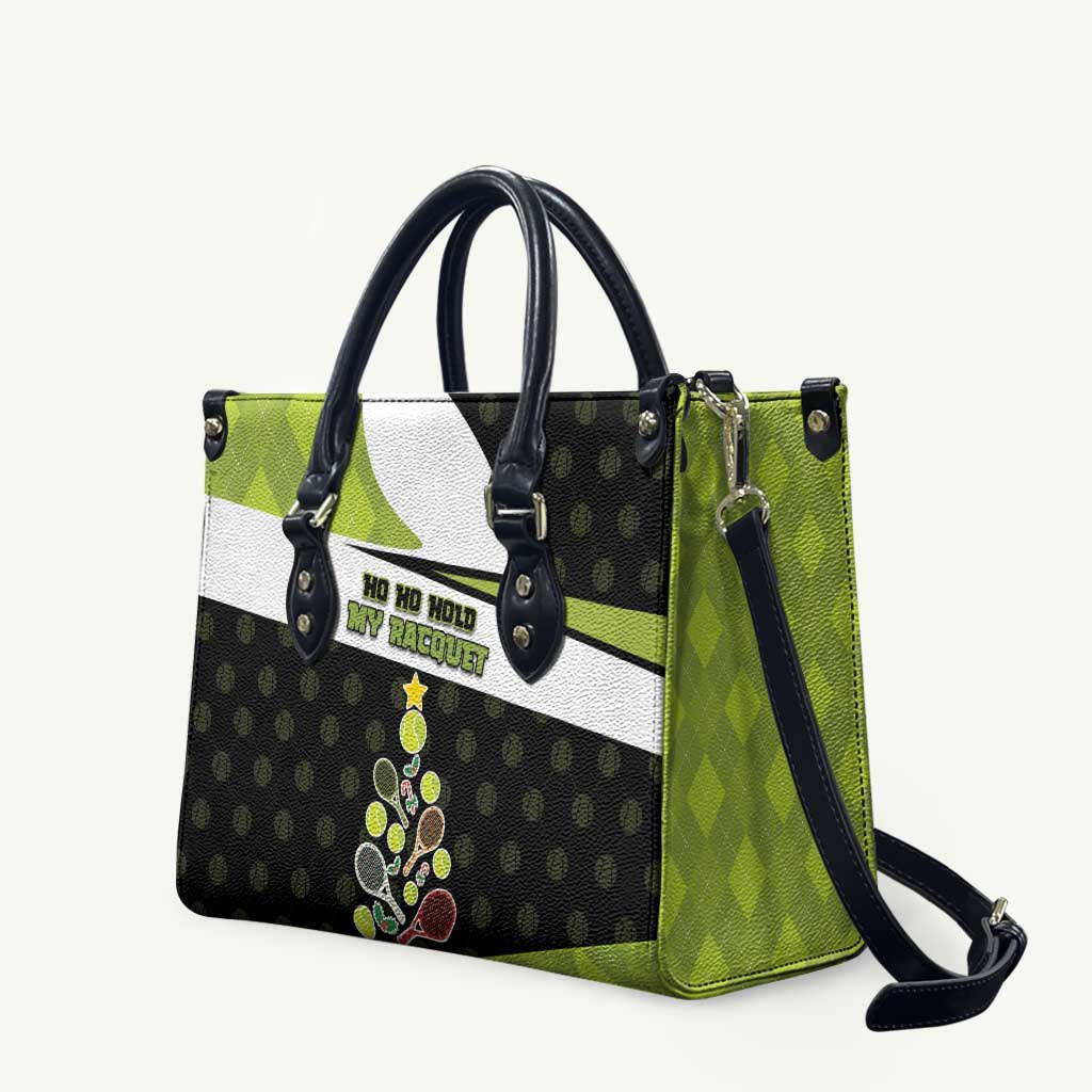 Tennis Christmas Leather Bag Ho Ho Hold My Racquet - Wonder Print Shop