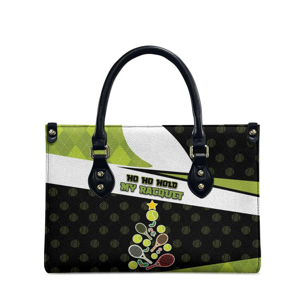 Tennis Christmas Leather Bag Ho Ho Hold My Racquet - Wonder Print Shop