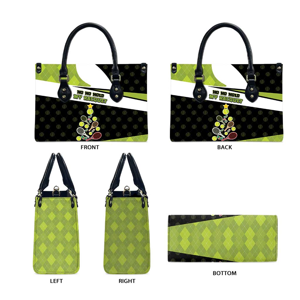 Tennis Christmas Leather Bag Ho Ho Hold My Racquet - Wonder Print Shop