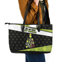 Tennis Christmas Leather Tote Bag Ho Ho Hold My Racquet - Wonder Print Shop