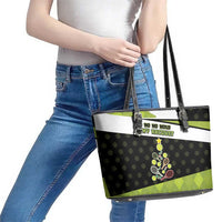 Tennis Christmas Leather Tote Bag Ho Ho Hold My Racquet - Wonder Print Shop