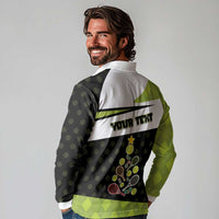 Personalized Tennis Christmas Long Sleeve Polo Shirt Ho Ho Hold My Racquet - Wonder Print Shop