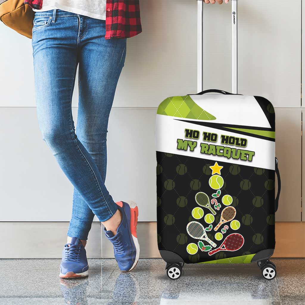 Tennis Christmas Luggage Cover Ho Ho Hold My Racquet - Wonder Print Shop