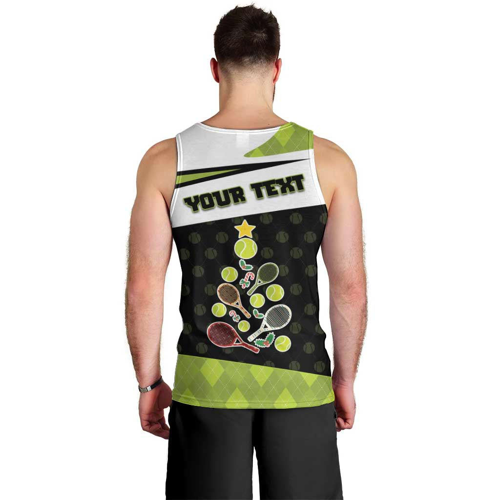 Personalized Tennis Christmas Men Tank Top Ho Ho Hold My Racquet - Wonder Print Shop