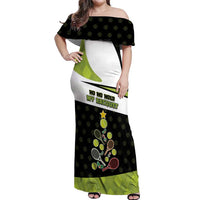 Personalized Tennis Christmas Off Shoulder Maxi Dress Ho Ho Hold My Racquet - Wonder Print Shop