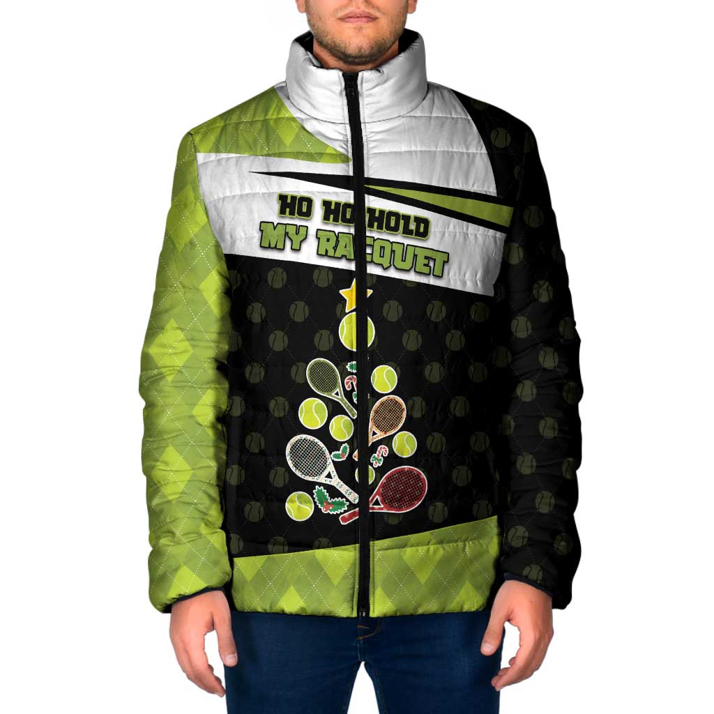 Personalized Tennis Christmas Padded Jacket Ho Ho Hold My Racquet - Wonder Print Shop