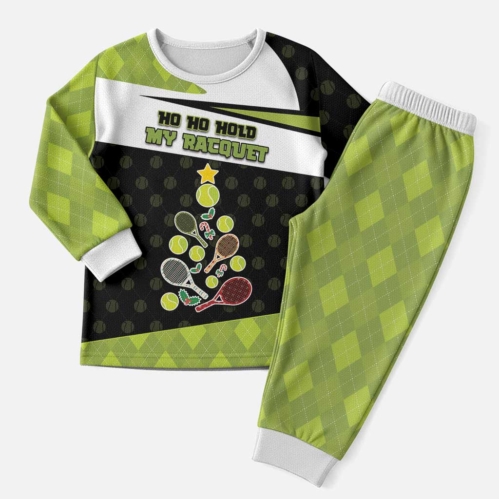 Personalized Tennis Christmas Christmas Pajama Set Ho Ho Hold My Racquet - Wonder Print Shop