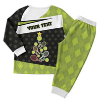 Personalized Tennis Christmas Christmas Pajama Set Ho Ho Hold My Racquet - Wonder Print Shop