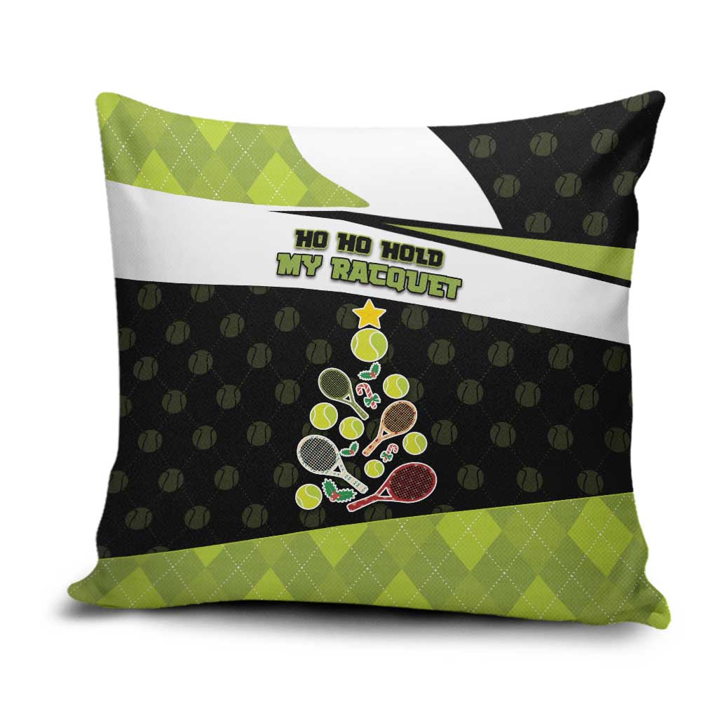 Tennis Christmas Pillow Cover Ho Ho Hold My Racquet - Wonder Print Shop