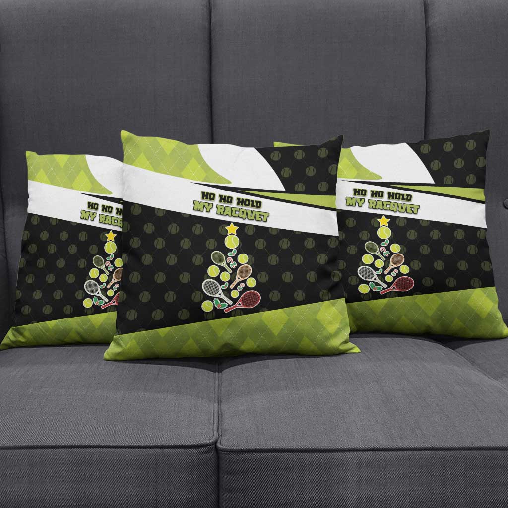Tennis Christmas Pillow Cover Ho Ho Hold My Racquet - Wonder Print Shop