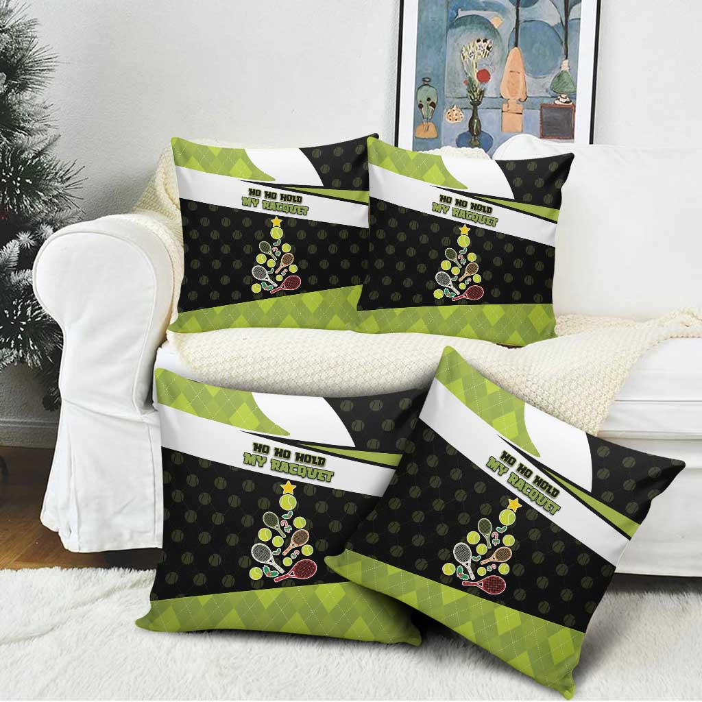 Tennis Christmas Pillow Cover Ho Ho Hold My Racquet - Wonder Print Shop