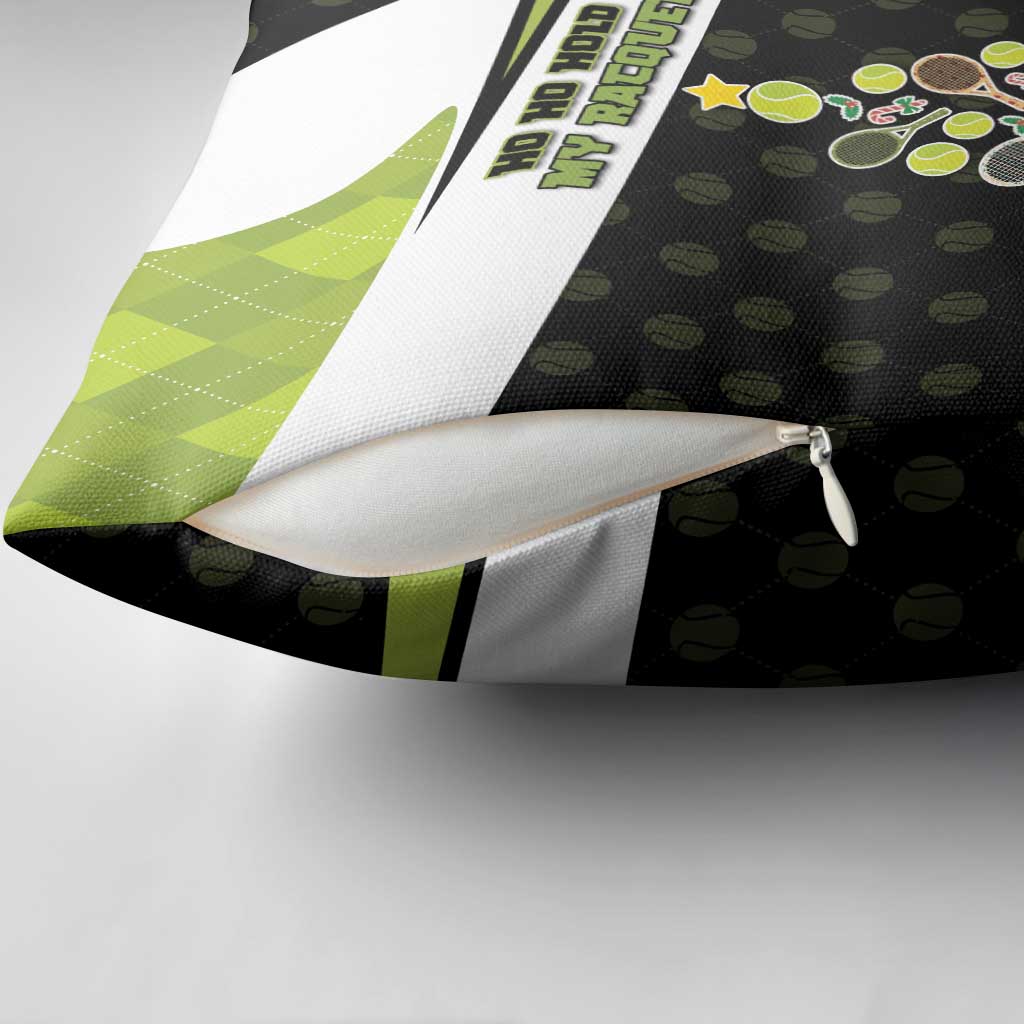 Tennis Christmas Pillow Cover Ho Ho Hold My Racquet - Wonder Print Shop