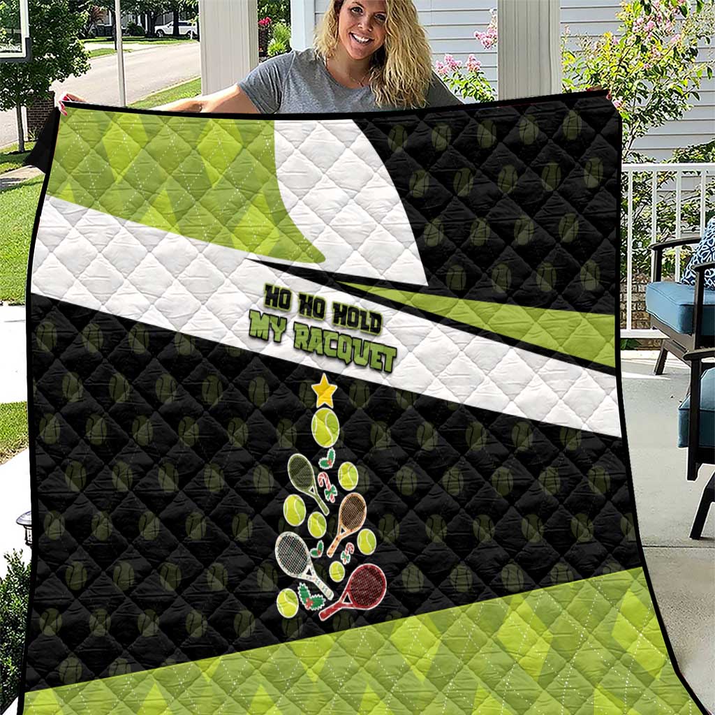 Tennis Christmas Quilt Ho Ho Hold My Racquet - Wonder Print Shop