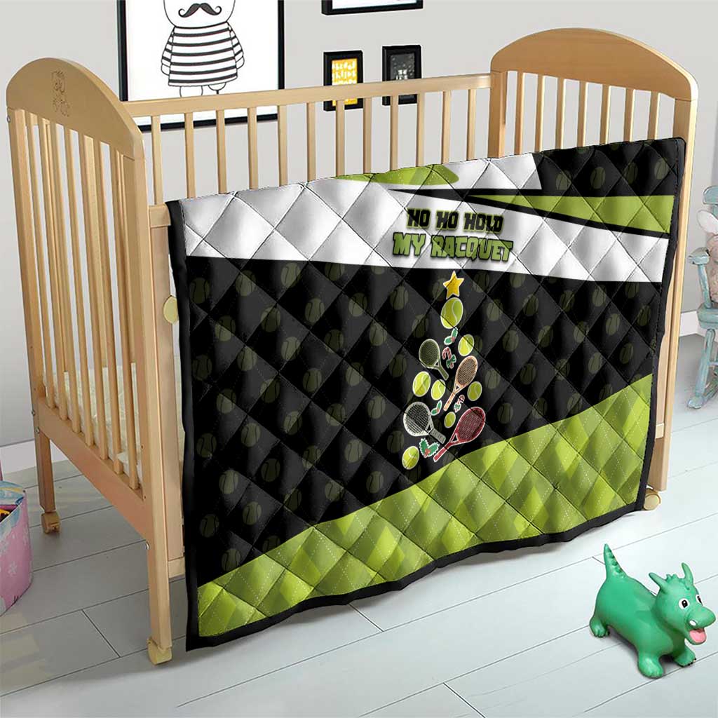 Tennis Christmas Quilt Ho Ho Hold My Racquet - Wonder Print Shop