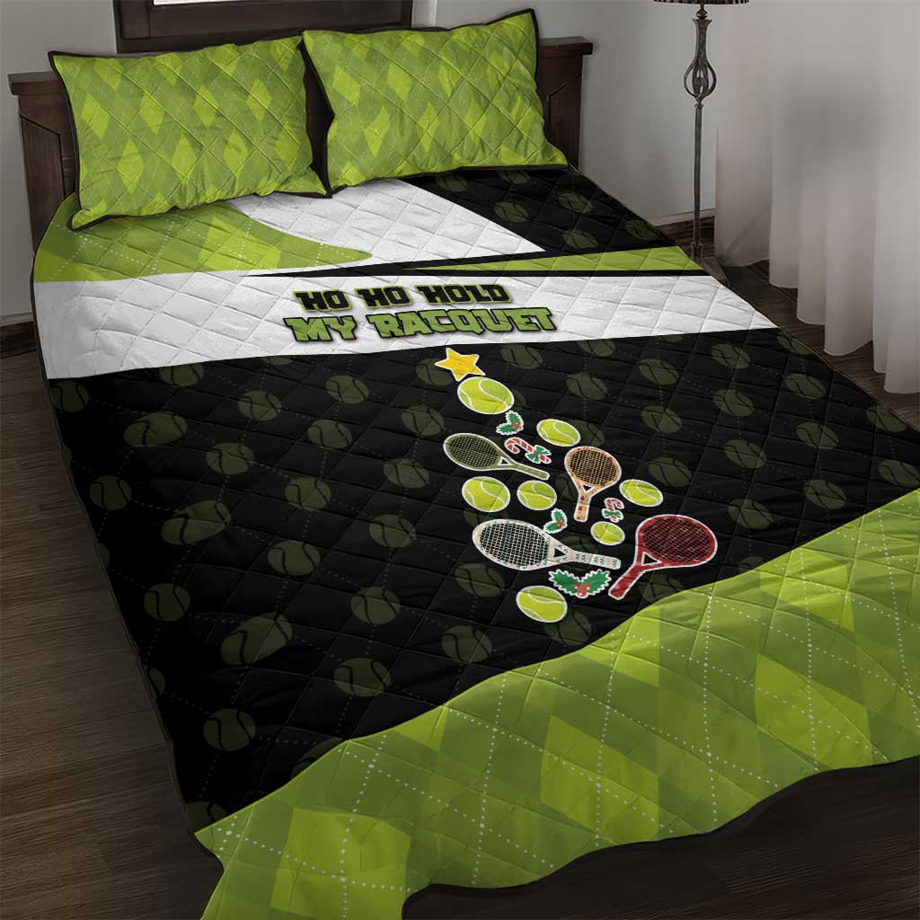 Tennis Christmas Quilt Bed Set Ho Ho Hold My Racquet - Wonder Print Shop