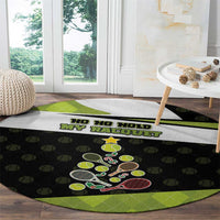 Tennis Christmas Round Carpet Ho Ho Hold My Racquet - Wonder Print Shop