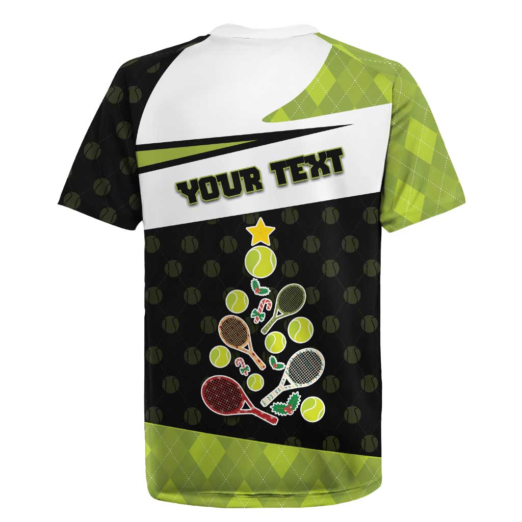 Personalized Tennis Christmas Rugby Jersey Ho Ho Hold My Racquet - Wonder Print Shop
