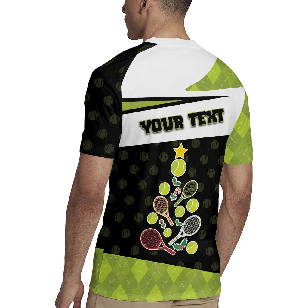 Personalized Tennis Christmas Rugby Jersey Ho Ho Hold My Racquet - Wonder Print Shop