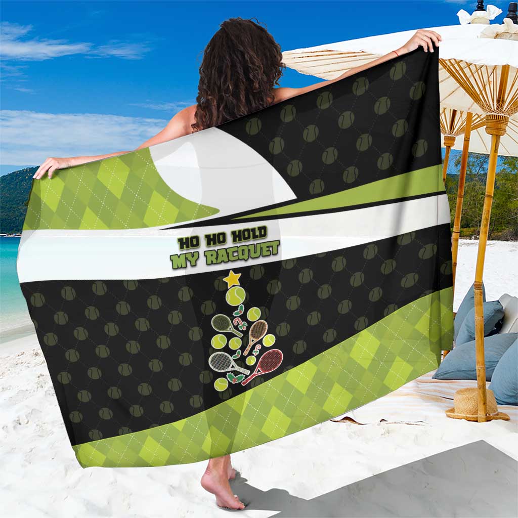 Tennis Christmas Sarong Ho Ho Hold My Racquet - Wonder Print Shop