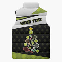 Personalized Tennis Christmas Sleeveless Puffer Jacket Ho Ho Hold My Racquet - Wonder Print Shop