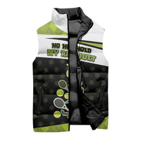 Personalized Tennis Christmas Sleeveless Puffer Jacket Ho Ho Hold My Racquet - Wonder Print Shop