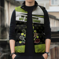 Personalized Tennis Christmas Sleeveless Puffer Jacket Ho Ho Hold My Racquet - Wonder Print Shop