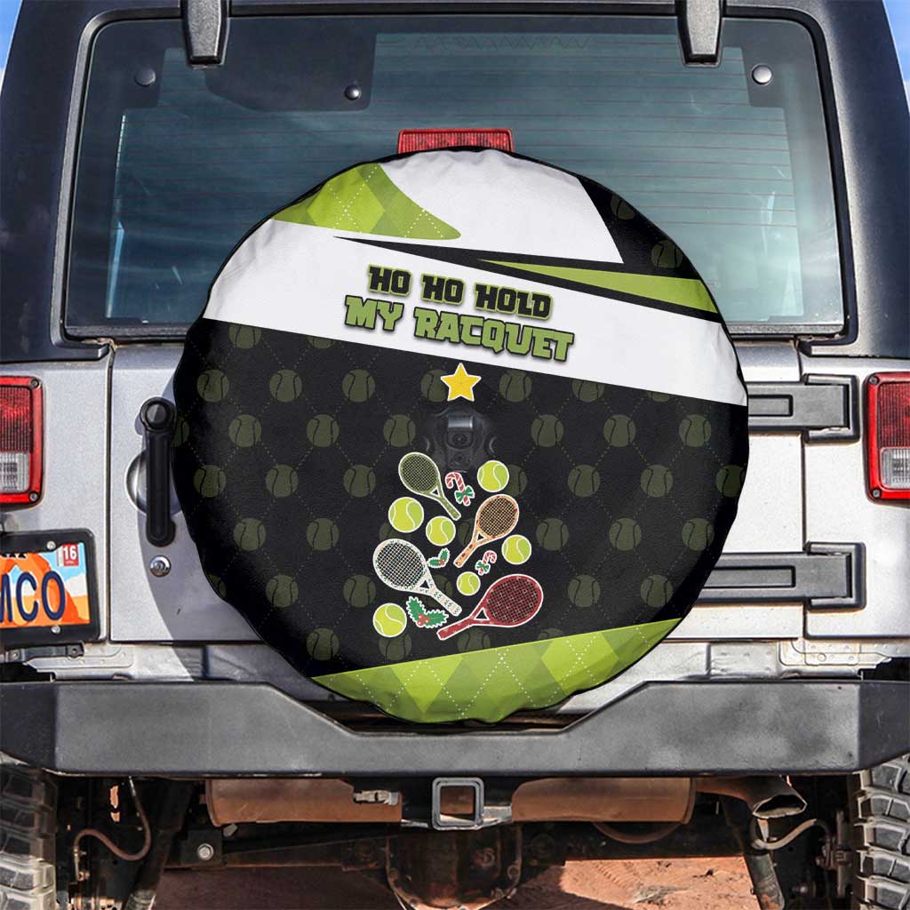 Tennis Christmas Spare Tire Cover Ho Ho Hold My Racquet - Wonder Print Shop