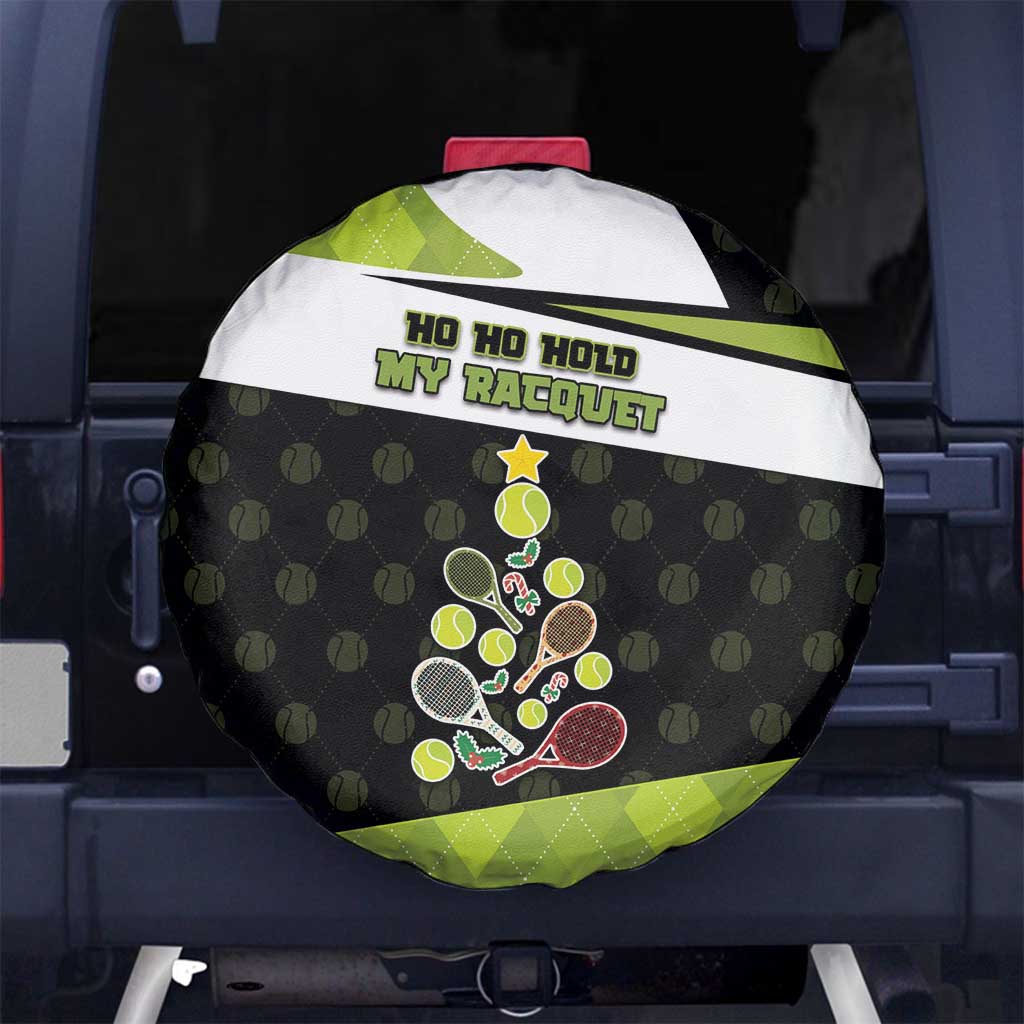 Tennis Christmas Spare Tire Cover Ho Ho Hold My Racquet - Wonder Print Shop