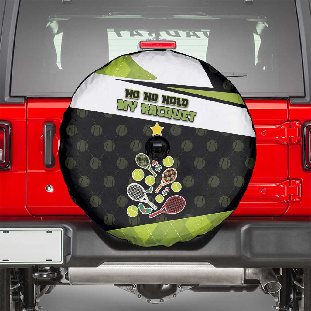 Tennis Christmas Spare Tire Cover Ho Ho Hold My Racquet - Wonder Print Shop