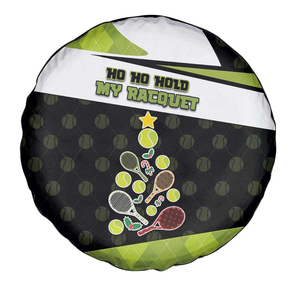 Tennis Christmas Spare Tire Cover Ho Ho Hold My Racquet - Wonder Print Shop