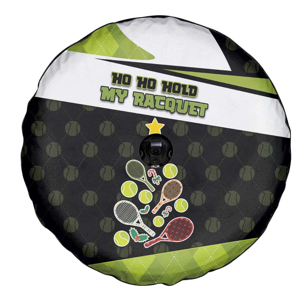 Tennis Christmas Spare Tire Cover Ho Ho Hold My Racquet - Wonder Print Shop