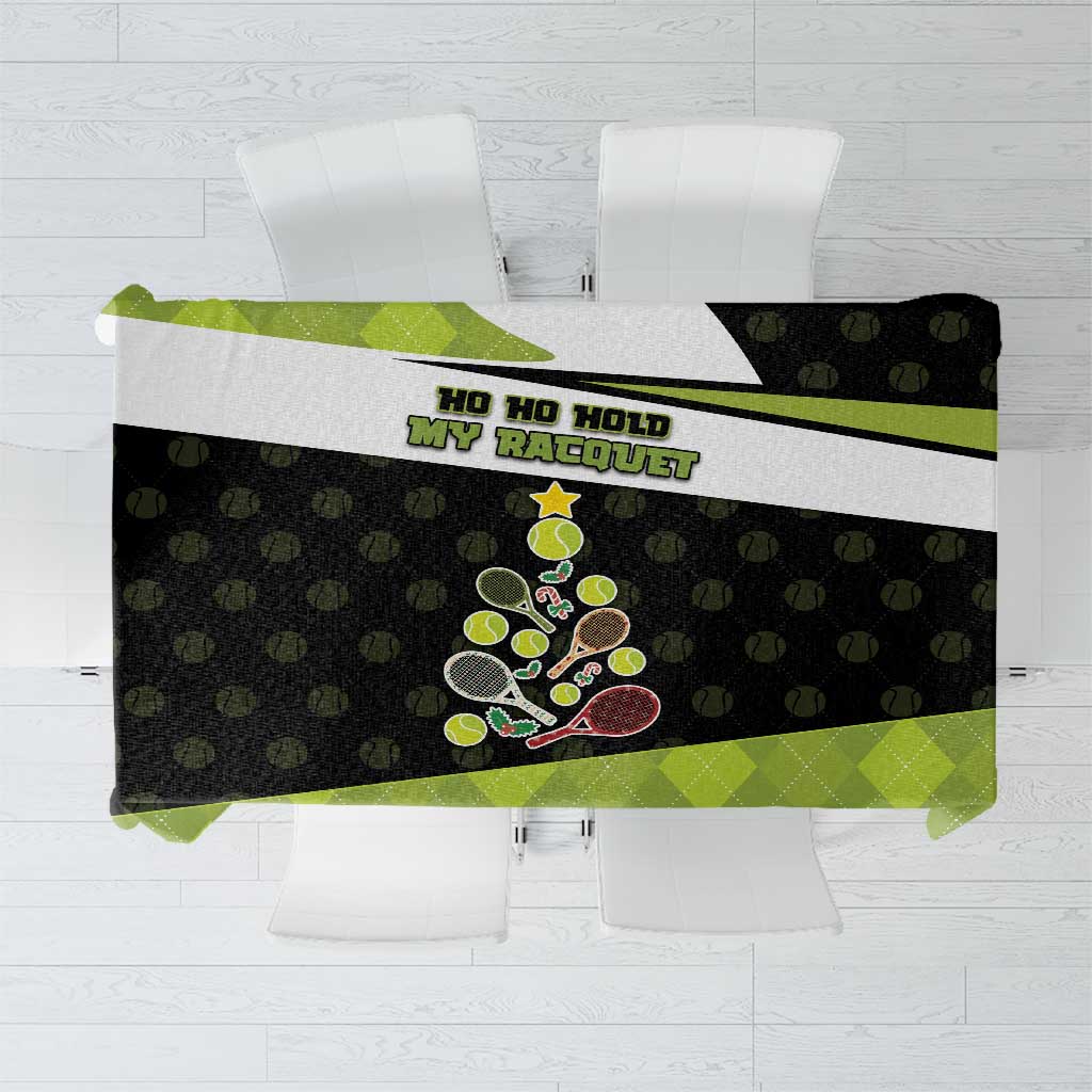 Tennis Christmas Tablecloth Ho Ho Hold My Racquet - Wonder Print Shop