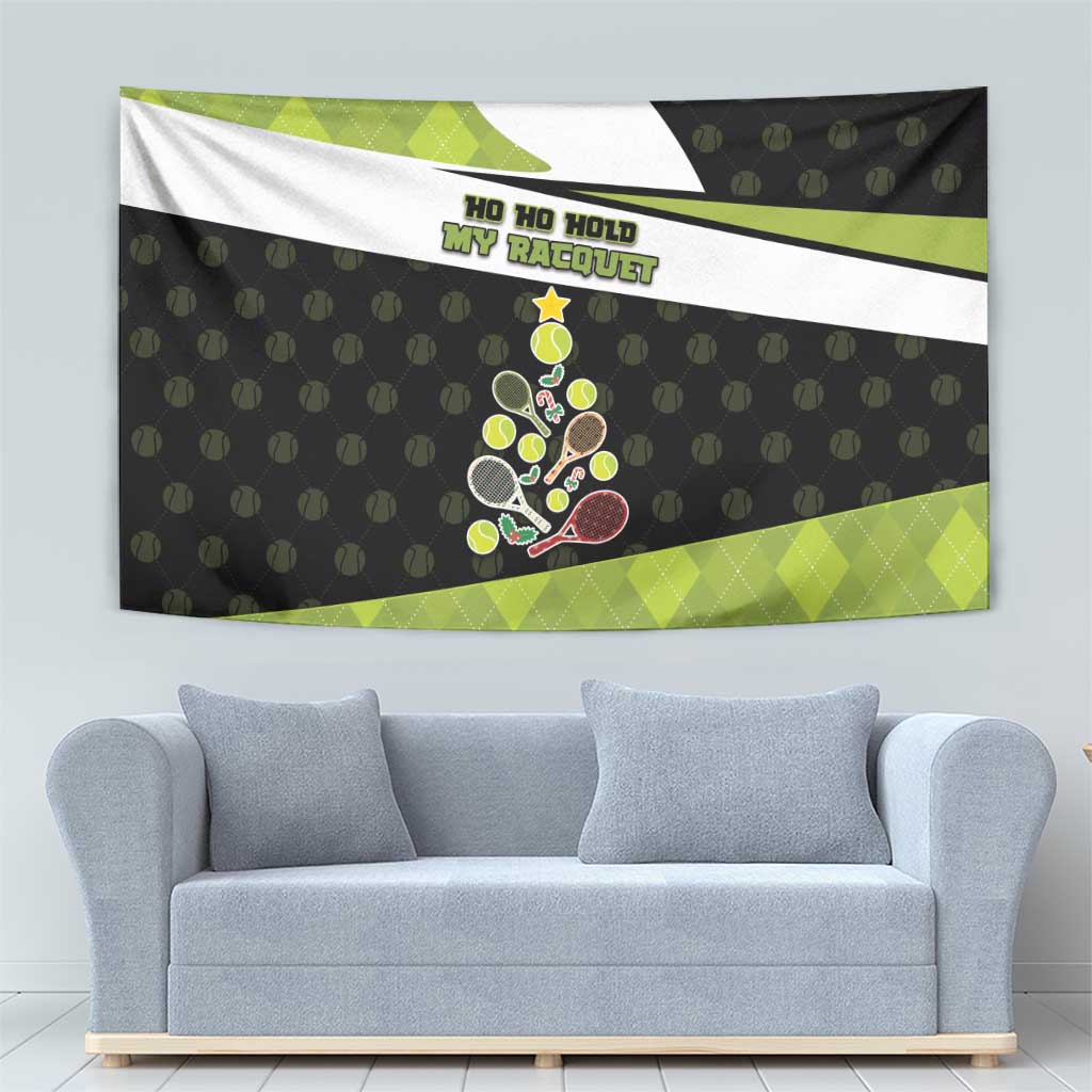 Tennis Christmas Tapestry Ho Ho Hold My Racquet - Wonder Print Shop
