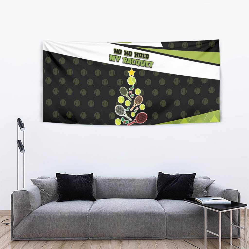 Tennis Christmas Tapestry Ho Ho Hold My Racquet - Wonder Print Shop