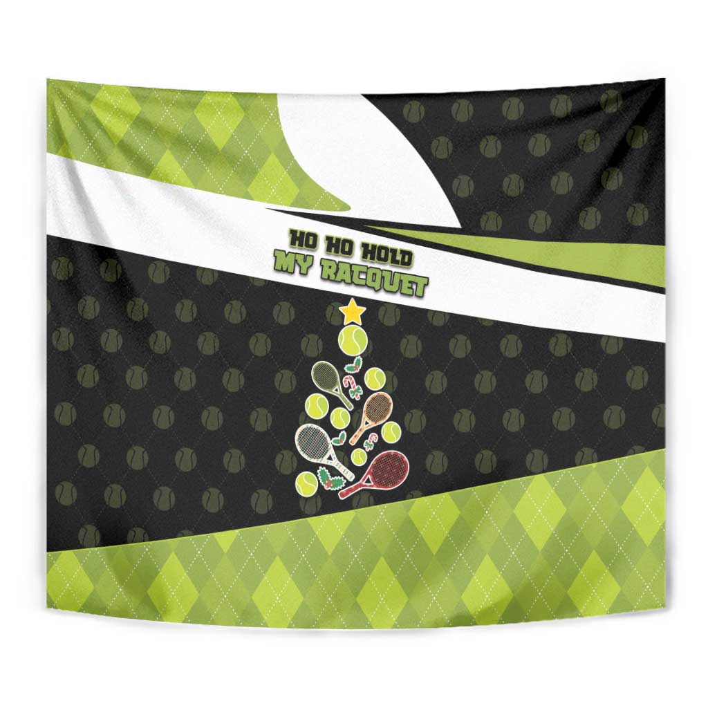 Tennis Christmas Tapestry Ho Ho Hold My Racquet - Wonder Print Shop