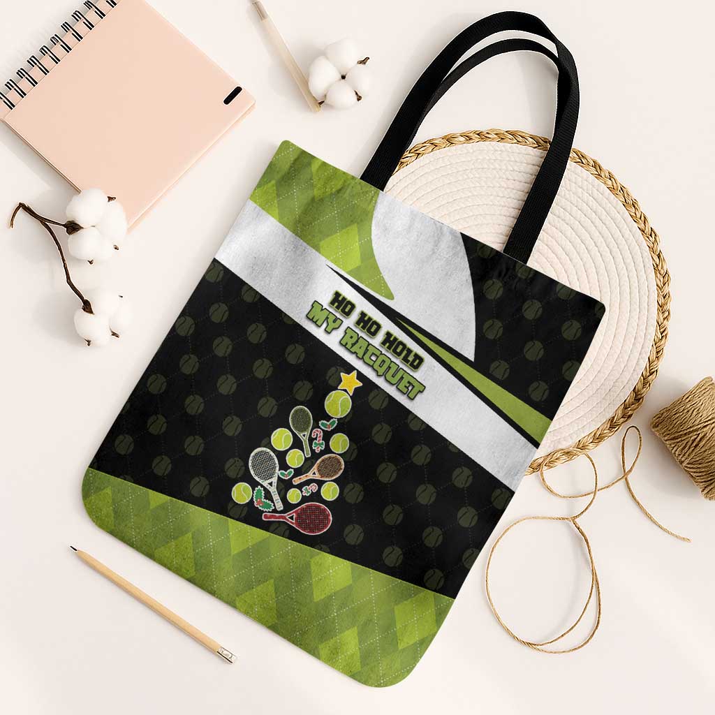 Tennis Christmas Tote Bag Ho Ho Hold My Racquet - Wonder Print Shop