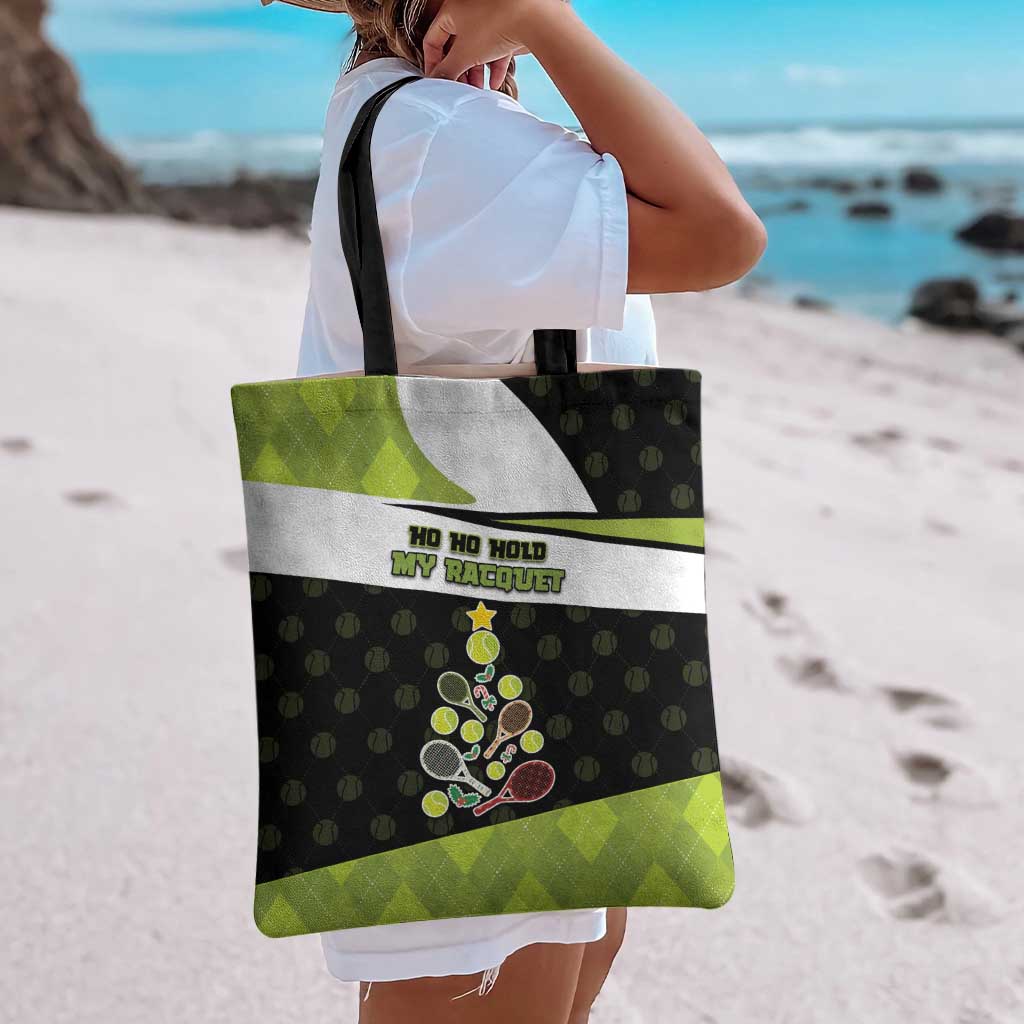 Tennis Christmas Tote Bag Ho Ho Hold My Racquet - Wonder Print Shop