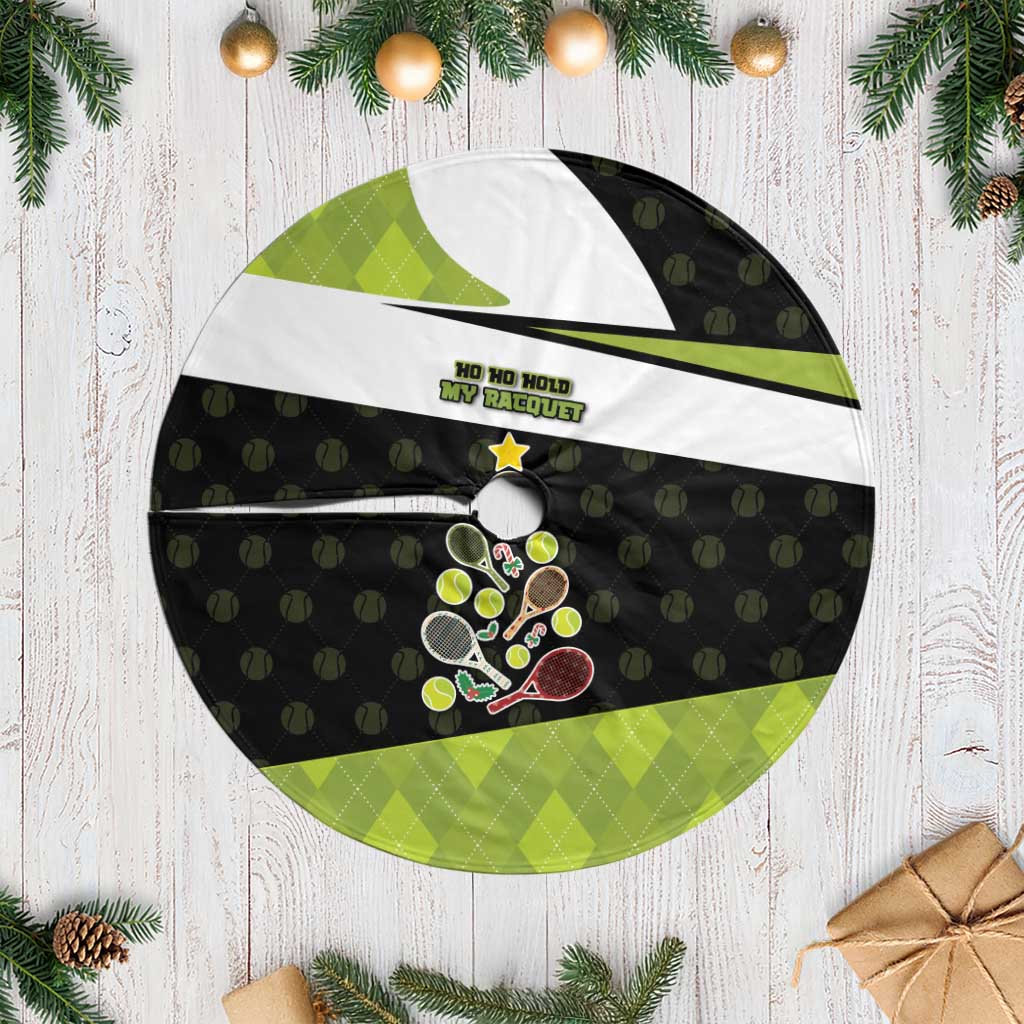 Tennis Christmas Tree Skirt Ho Ho Hold My Racquet - Wonder Print Shop