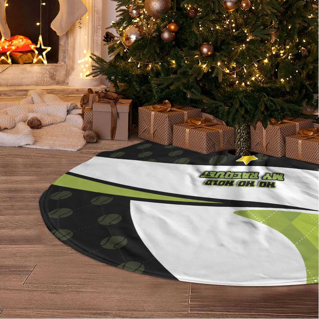 Tennis Christmas Tree Skirt Ho Ho Hold My Racquet - Wonder Print Shop