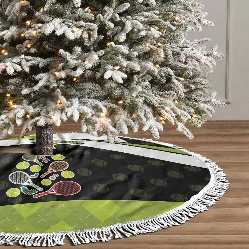 Tennis Christmas Tree Skirt Ho Ho Hold My Racquet - Wonder Print Shop