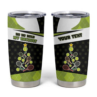 Personalized Tennis Christmas Tumbler Cup Ho Ho Hold My Racquet - Wonder Print Shop