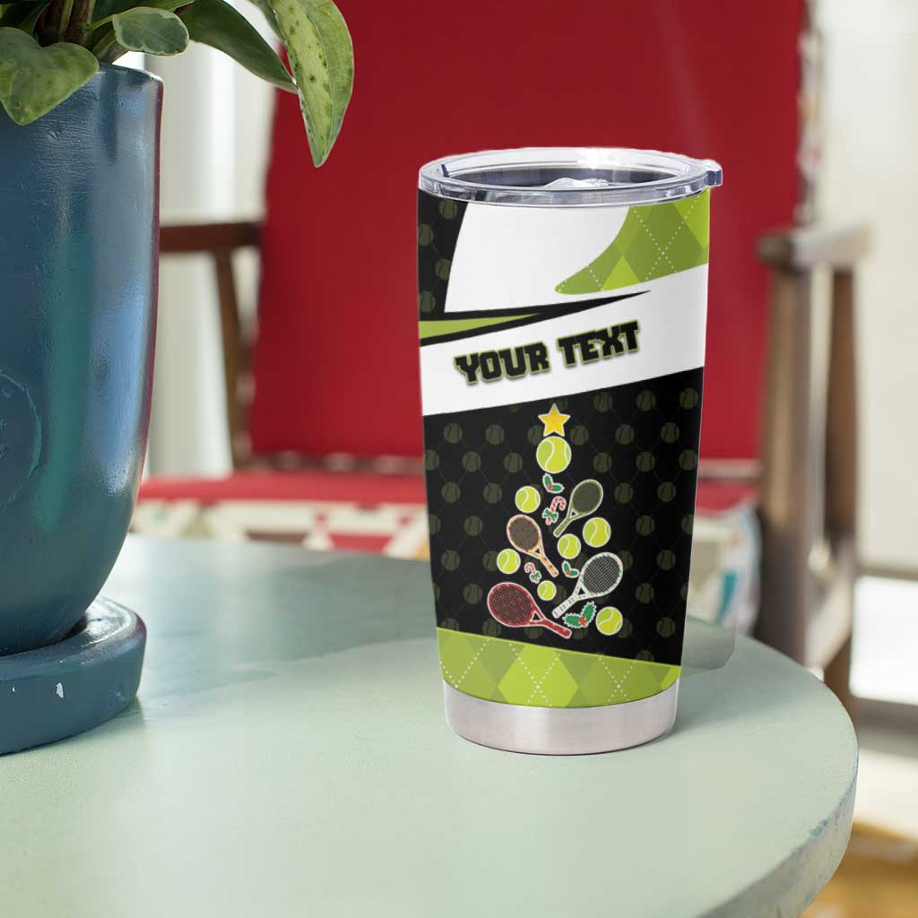 Personalized Tennis Christmas Tumbler Cup Ho Ho Hold My Racquet - Wonder Print Shop