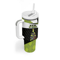 Personalized Tennis Christmas Tumbler With Handle Ho Ho Hold My Racquet - Wonder Print Shop