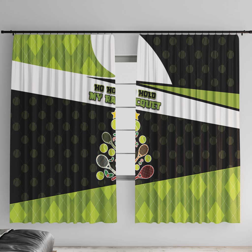 Tennis Christmas Window Curtain Ho Ho Hold My Racquet - Wonder Print Shop