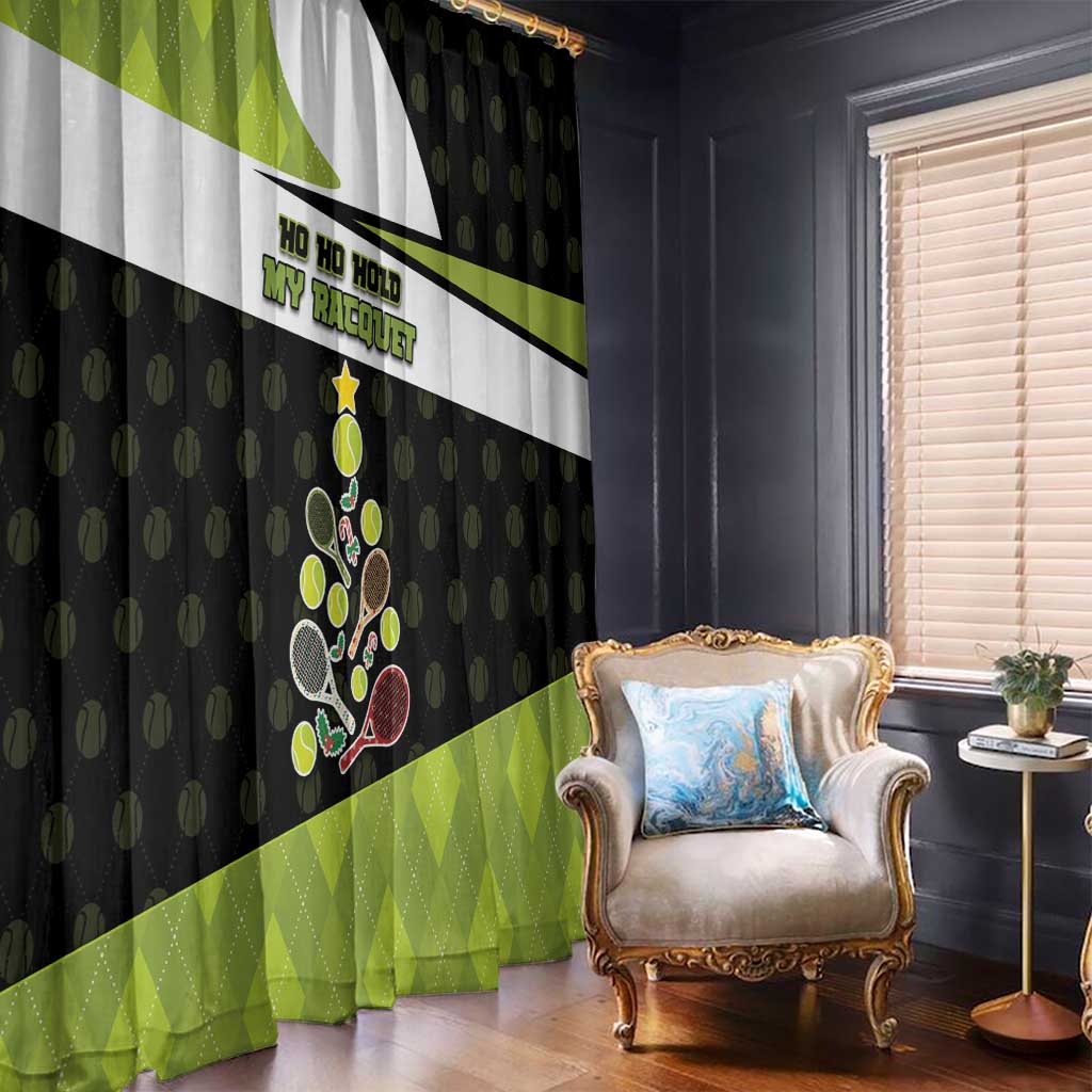 Tennis Christmas Window Curtain Ho Ho Hold My Racquet - Wonder Print Shop