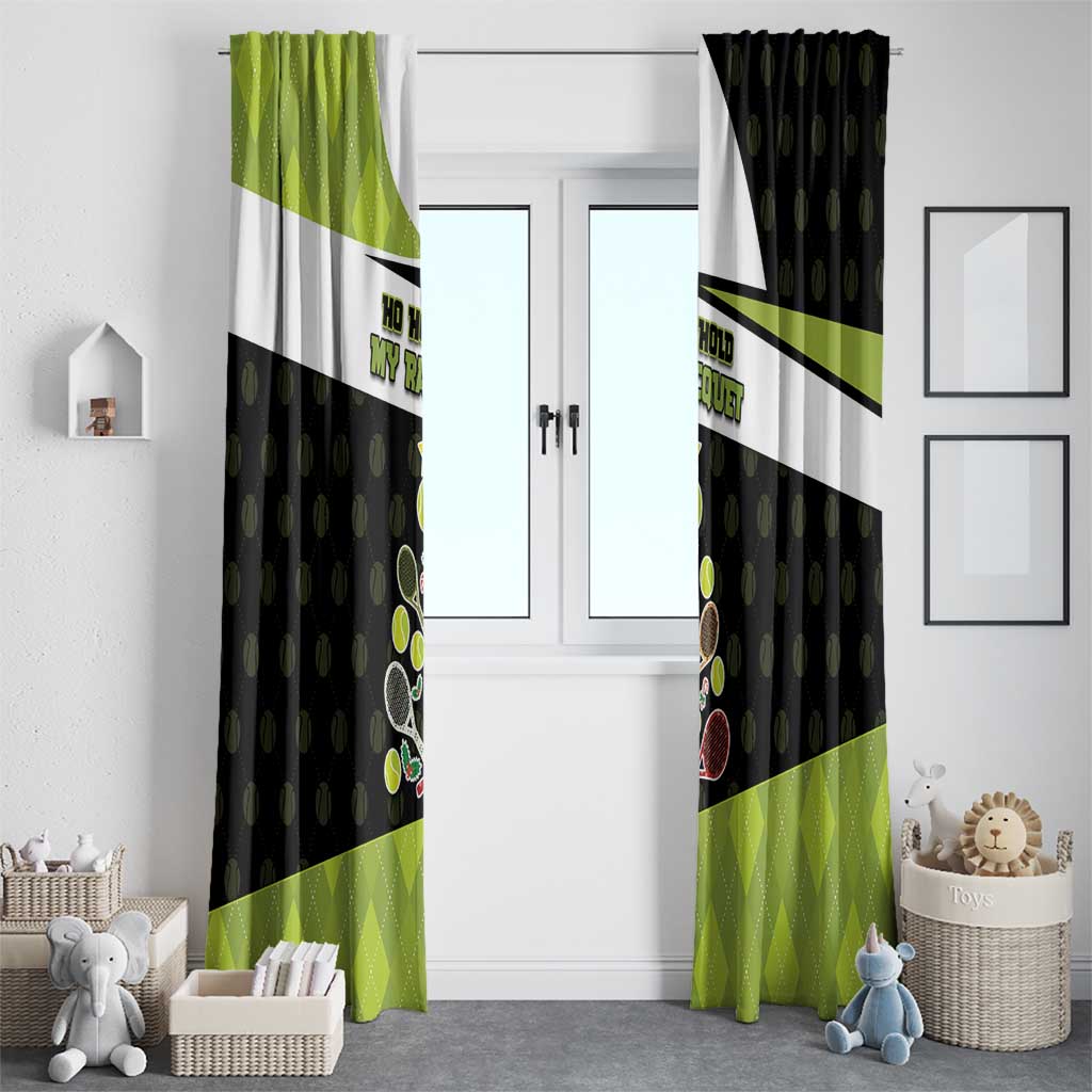 Tennis Christmas Window Curtain Ho Ho Hold My Racquet - Wonder Print Shop