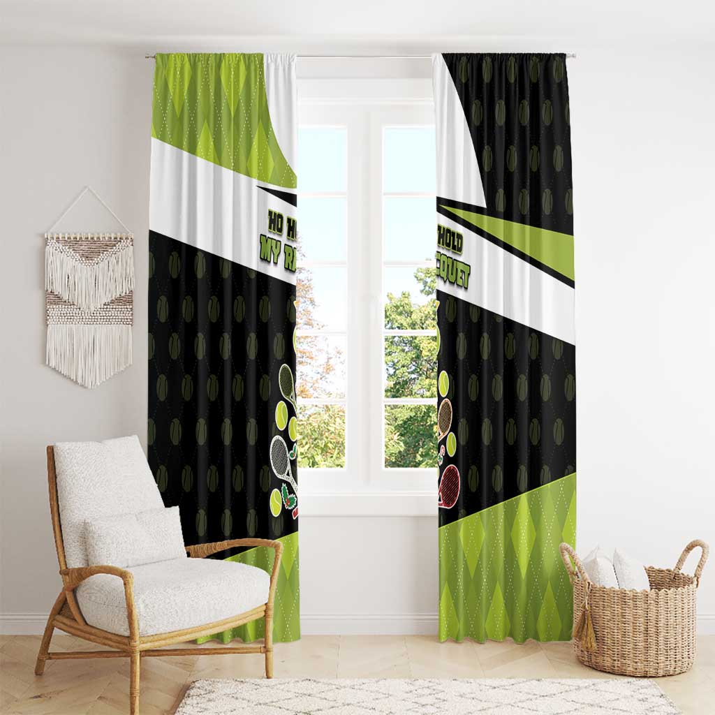 Tennis Christmas Window Curtain Ho Ho Hold My Racquet - Wonder Print Shop