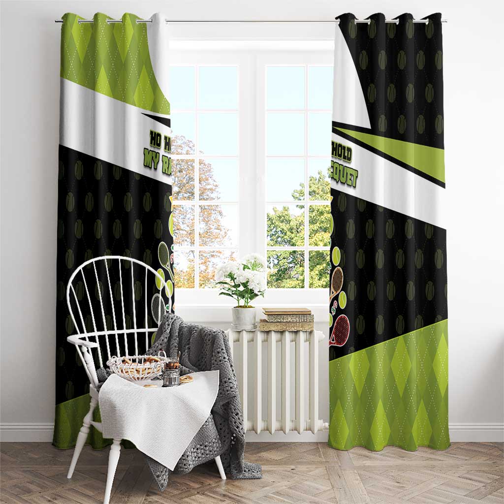 Tennis Christmas Window Curtain Ho Ho Hold My Racquet - Wonder Print Shop